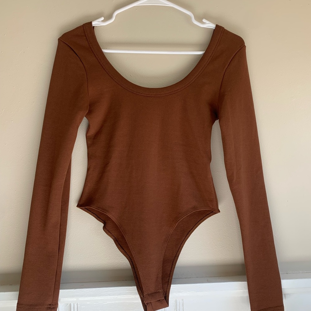 Classic Brown Long Sleeve Kids Bodysuit